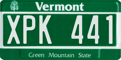 VT license plate XPK441
