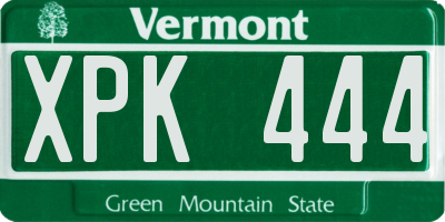 VT license plate XPK444