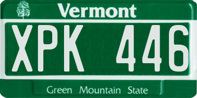 VT license plate XPK446