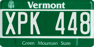 VT license plate XPK448