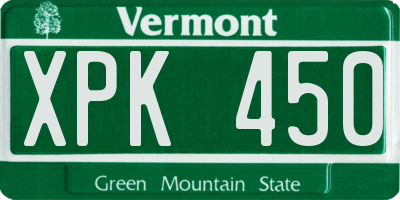 VT license plate XPK450