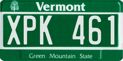 VT license plate XPK461