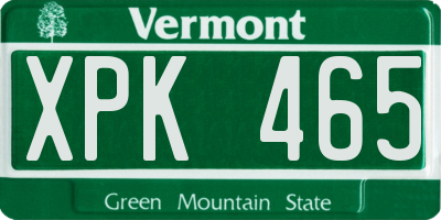 VT license plate XPK465