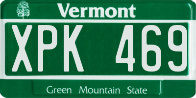 VT license plate XPK469