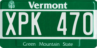 VT license plate XPK470