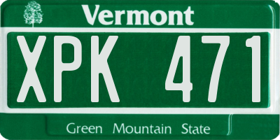 VT license plate XPK471