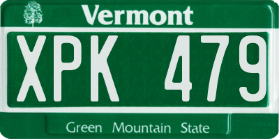 VT license plate XPK479