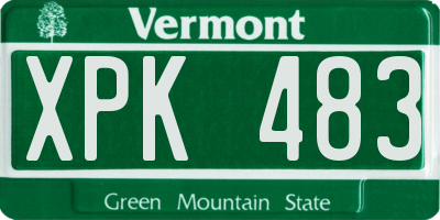 VT license plate XPK483