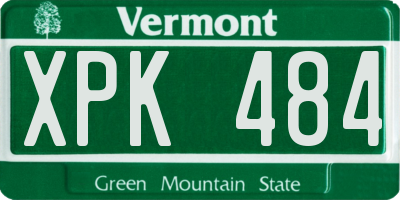VT license plate XPK484