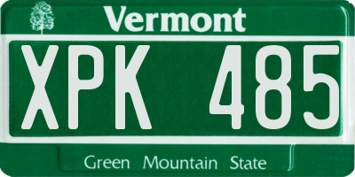 VT license plate XPK485