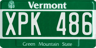 VT license plate XPK486