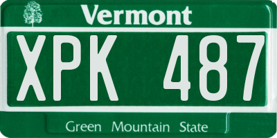 VT license plate XPK487