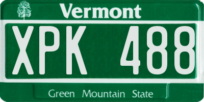 VT license plate XPK488