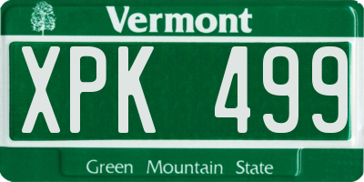 VT license plate XPK499
