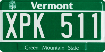 VT license plate XPK511