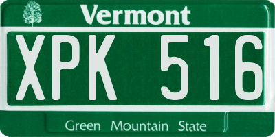 VT license plate XPK516