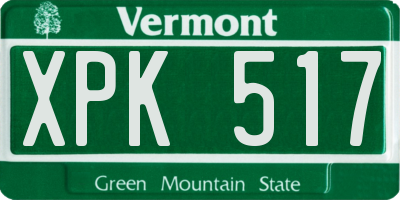 VT license plate XPK517