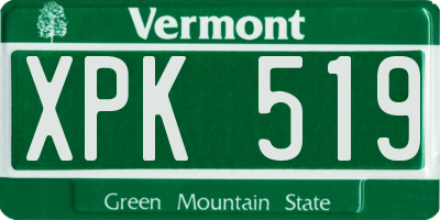 VT license plate XPK519