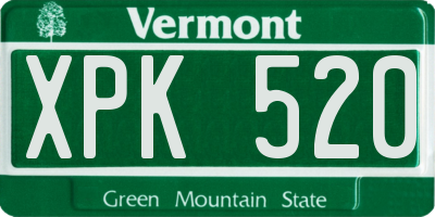 VT license plate XPK520