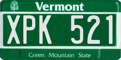 VT license plate XPK521