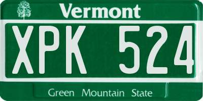 VT license plate XPK524
