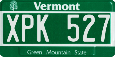 VT license plate XPK527