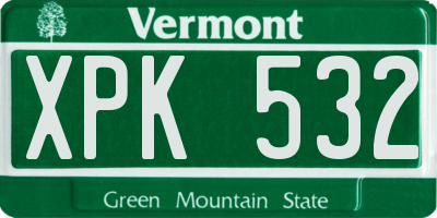 VT license plate XPK532