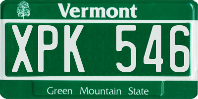 VT license plate XPK546