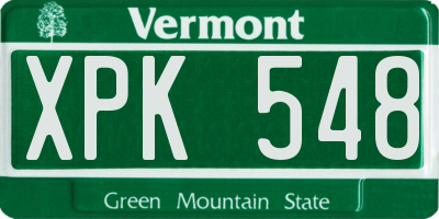 VT license plate XPK548