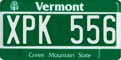 VT license plate XPK556