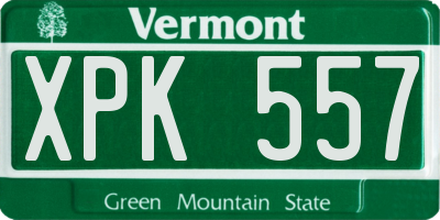 VT license plate XPK557