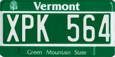 VT license plate XPK564