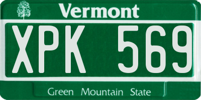 VT license plate XPK569