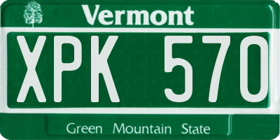 VT license plate XPK570