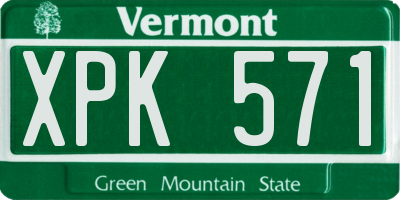 VT license plate XPK571
