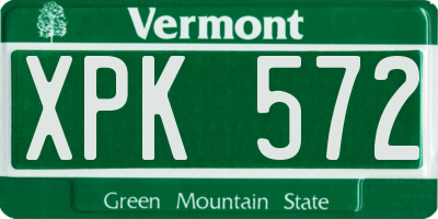 VT license plate XPK572