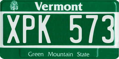 VT license plate XPK573