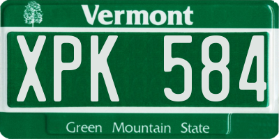 VT license plate XPK584
