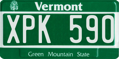 VT license plate XPK590