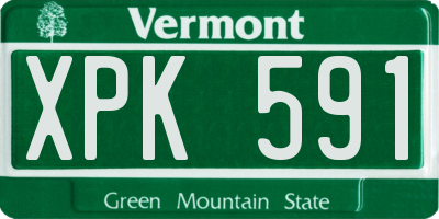 VT license plate XPK591