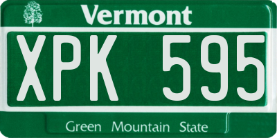 VT license plate XPK595