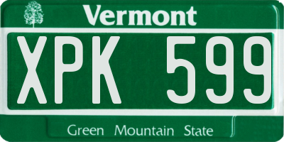 VT license plate XPK599