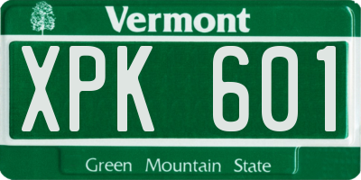 VT license plate XPK601