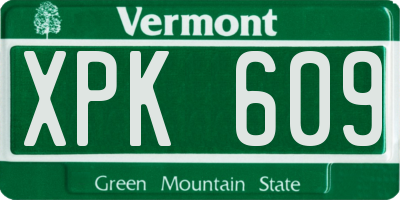 VT license plate XPK609
