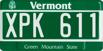 VT license plate XPK611
