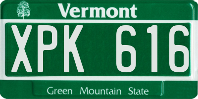 VT license plate XPK616