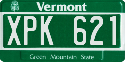 VT license plate XPK621