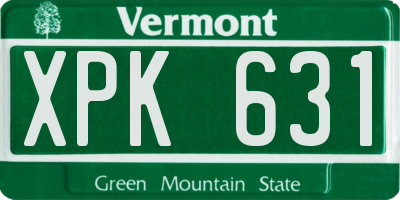 VT license plate XPK631