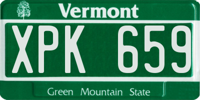 VT license plate XPK659