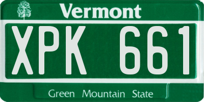 VT license plate XPK661